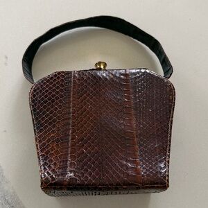 Vintage Brown Snakeskin Purse